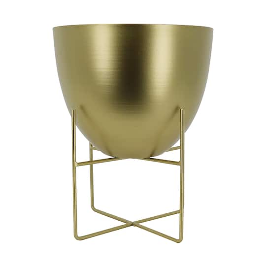 8&#x22; Gold Metal Planter with Stand by Ashland&#xAE;